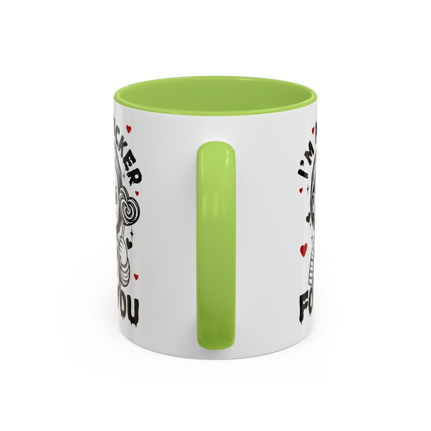 Coffee Mug — "I'm a Sucker For You" Cute Creepy Doll Valentine Accent Mug