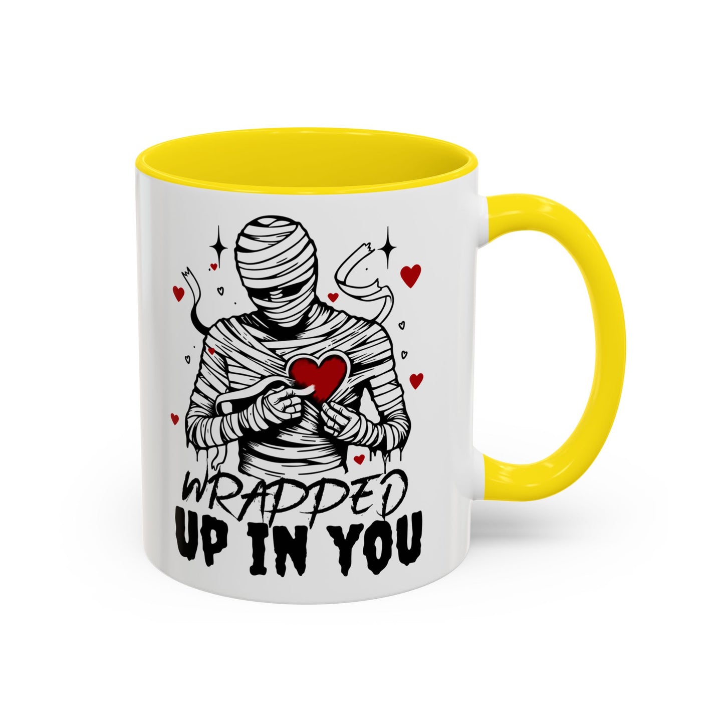 Wrapped Up In You Coffee Mug — Romantic Mummy Heart Accent Mug (11/15oz)