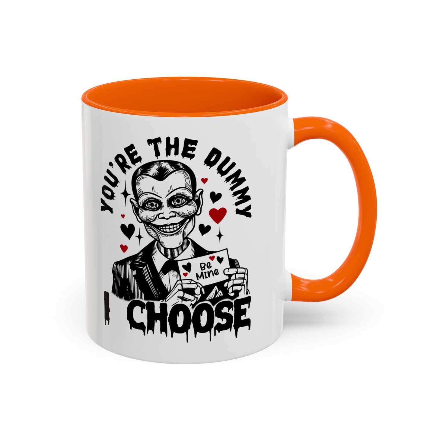 Valentine Ventriloquist Doll Coffee Mug — "You're the Dummy I Choose" Accent Mug
