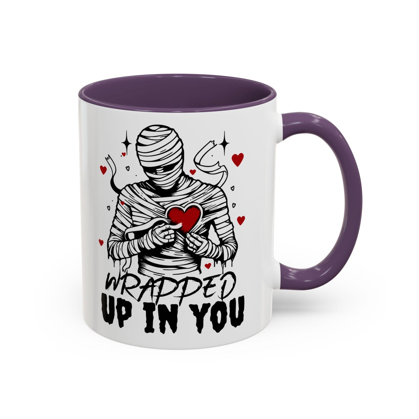 Wrapped Up In You Coffee Mug — Romantic Mummy Heart Accent Mug (11/15oz)