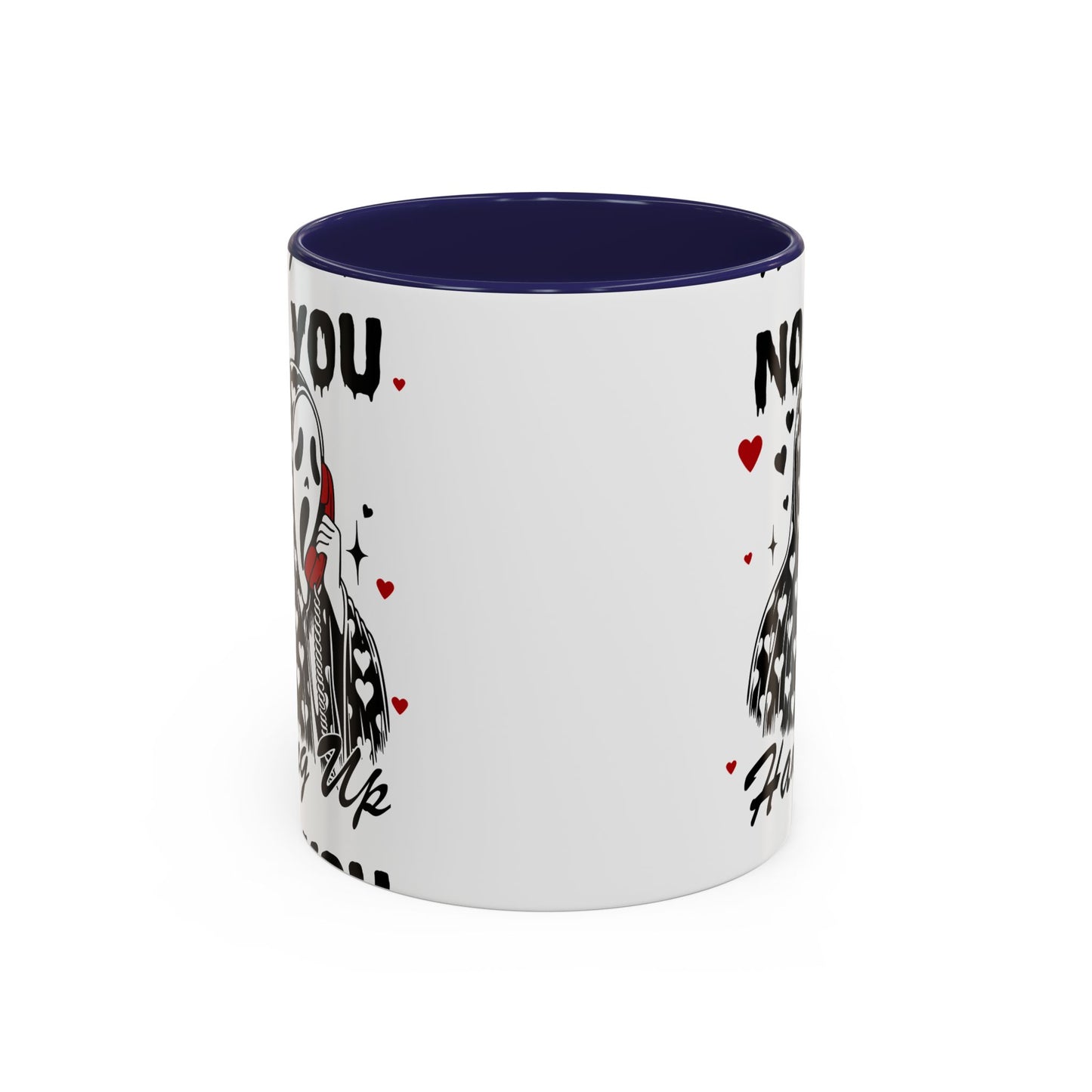 Coffee Mug — "No You Hang Up" Scream Mask Gothic Heart Accent Mug (11/15oz)