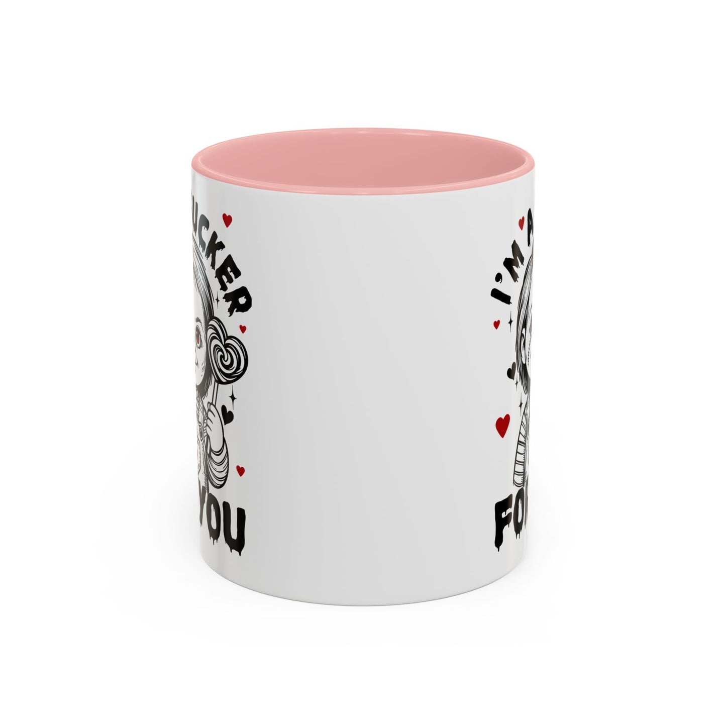 Coffee Mug — "I'm a Sucker For You" Cute Creepy Doll Valentine Accent Mug