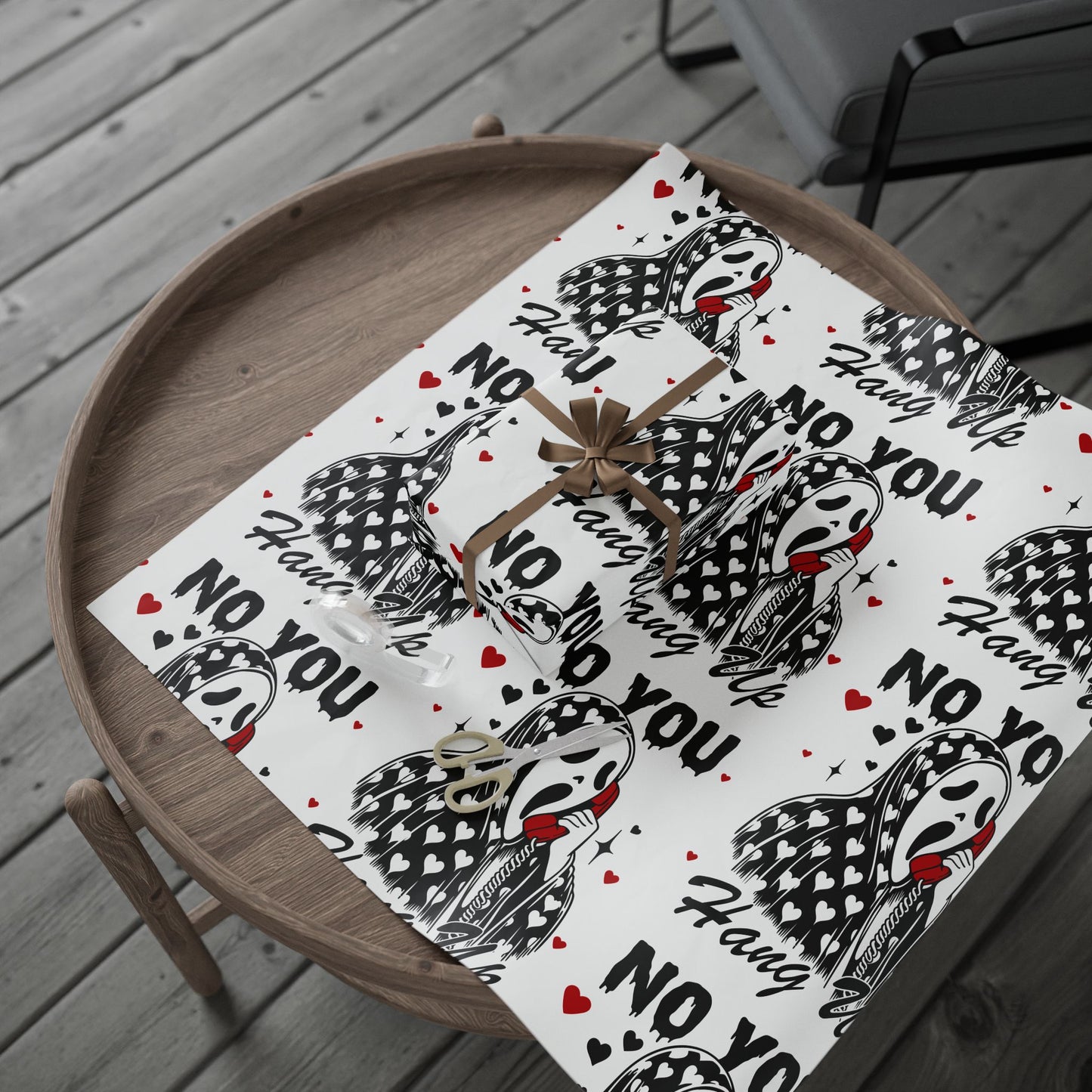 Scream Mask 'No You. Hang Up' Wrapping Paper – Horror Valentine Gift Wrap