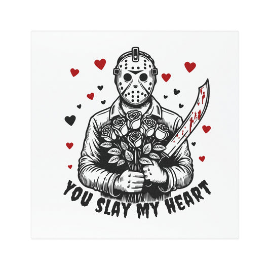 Horror Valentine Car Magnet - "You Slay My Heart" Jason Bouquet Design