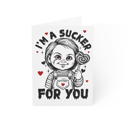 Copy of I'm a Sucker For You Greeting Card — Cute Creepy Valentine Card