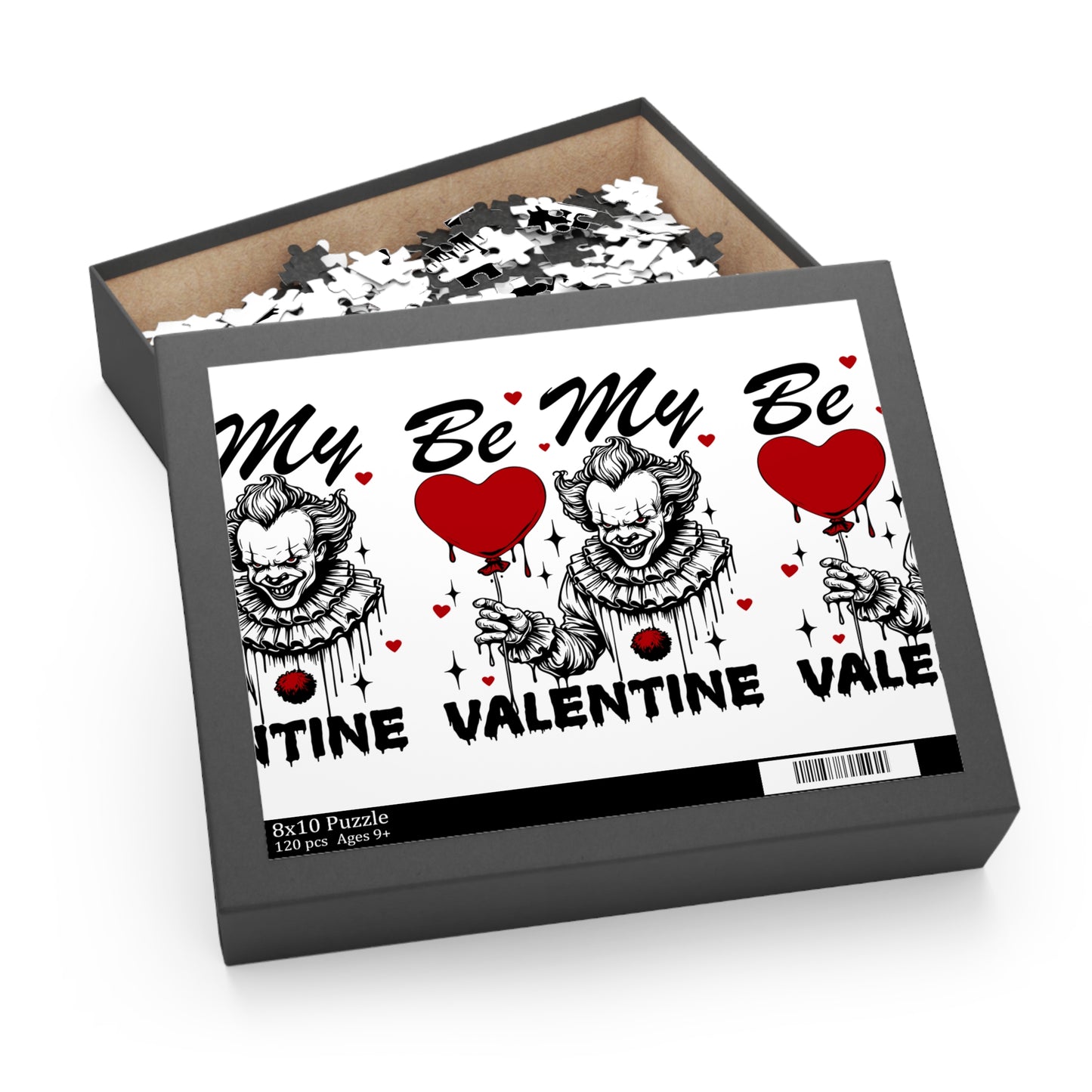 Horror Valentine Puzzle — 'Be My Valentine' Clown Heart Jigsaw (120/252/500 pcs)