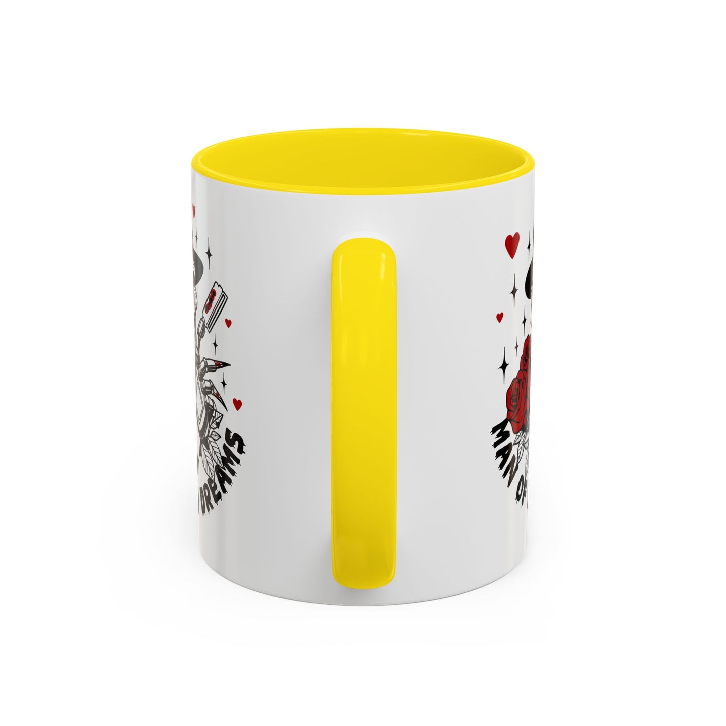 Man of Your Dreams Accent Coffee Mug — Horror Freddy-Inspired Skull with Rose (11/15oz)