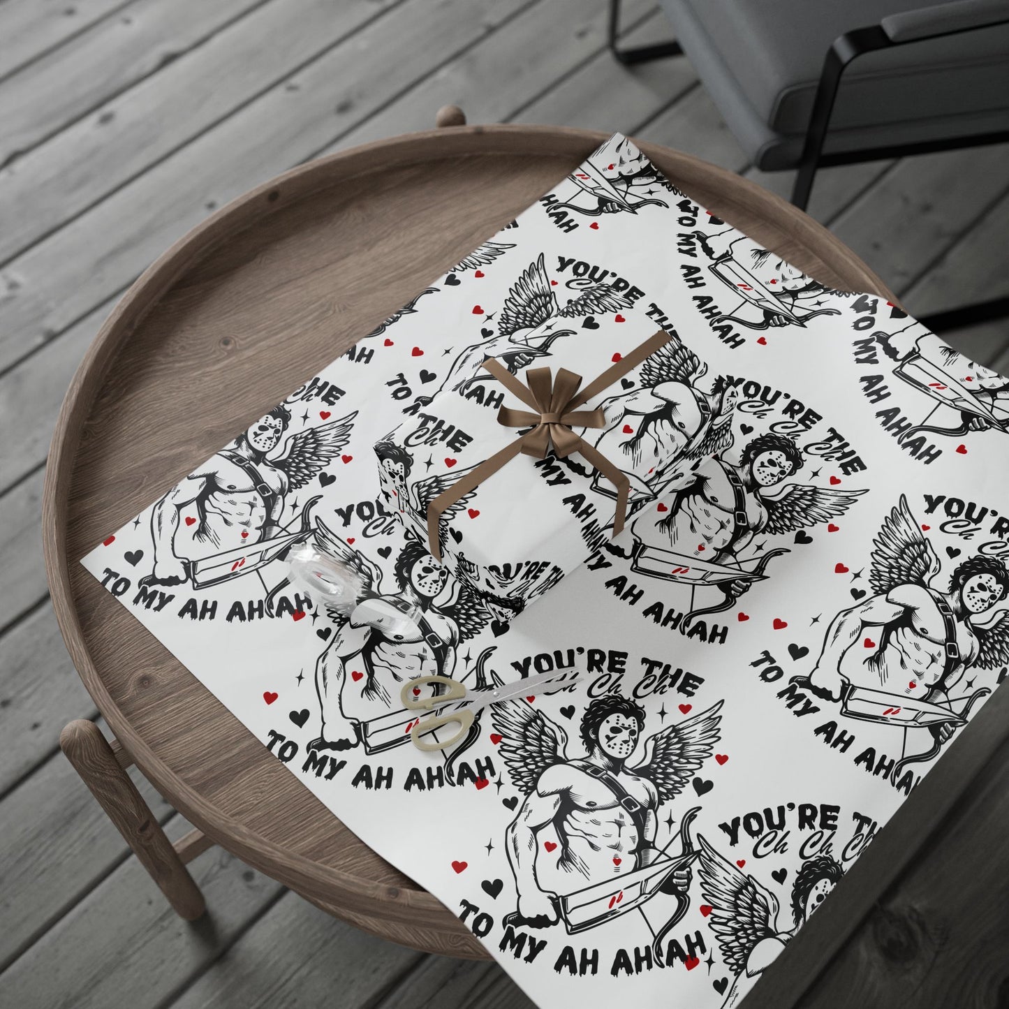 Wrapping Paper — 'You're the One' Vintage Cupid Pattern Valentine Gift Wrap