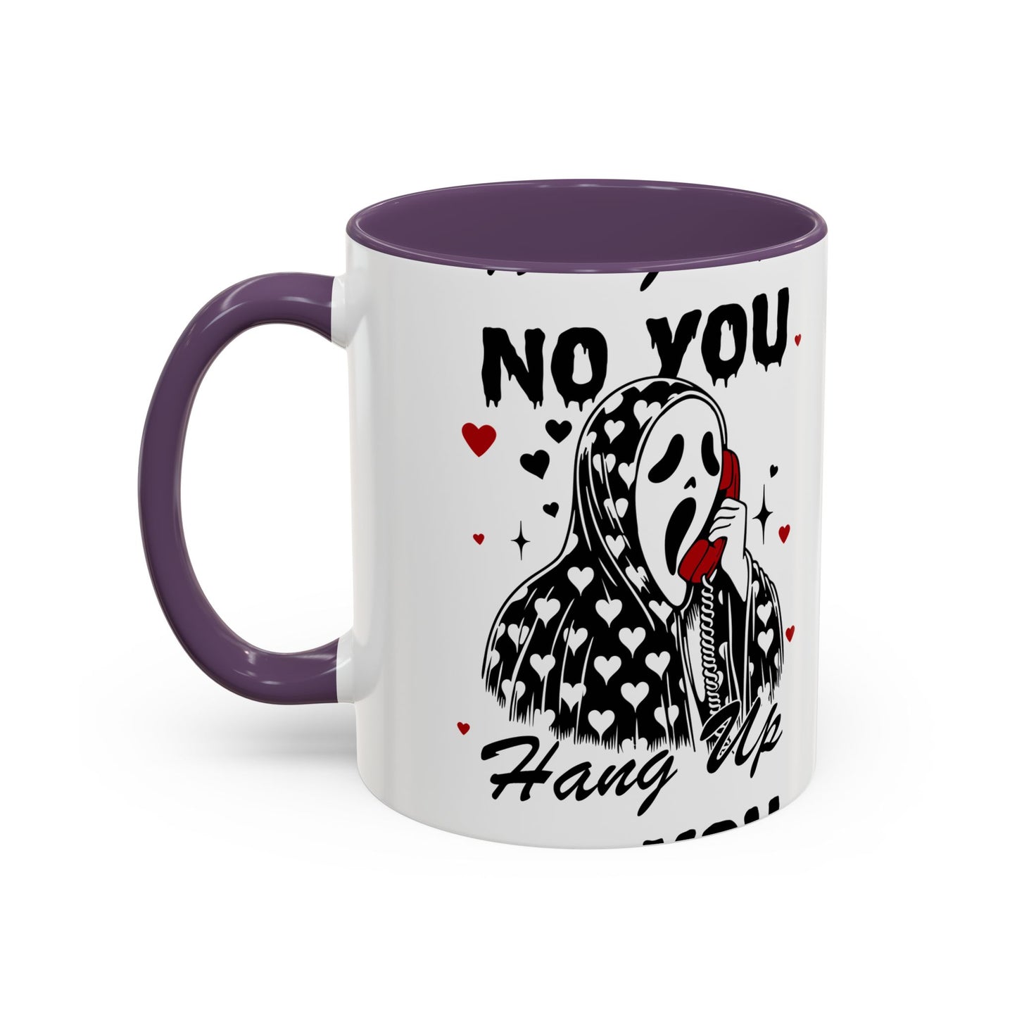 Coffee Mug — "No You Hang Up" Scream Mask Gothic Heart Accent Mug (11/15oz)