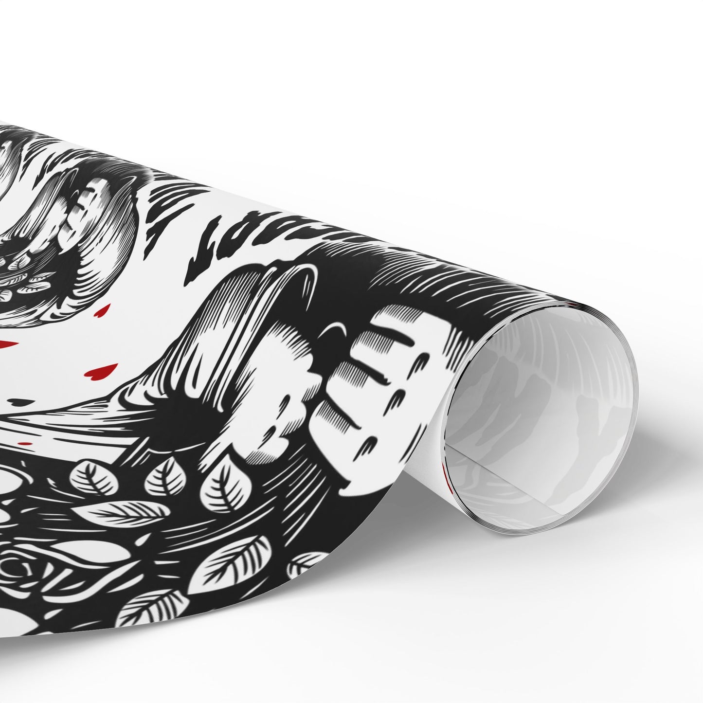 Horror Valentine Wrapping Paper — "You Slay My Heart" Pattern