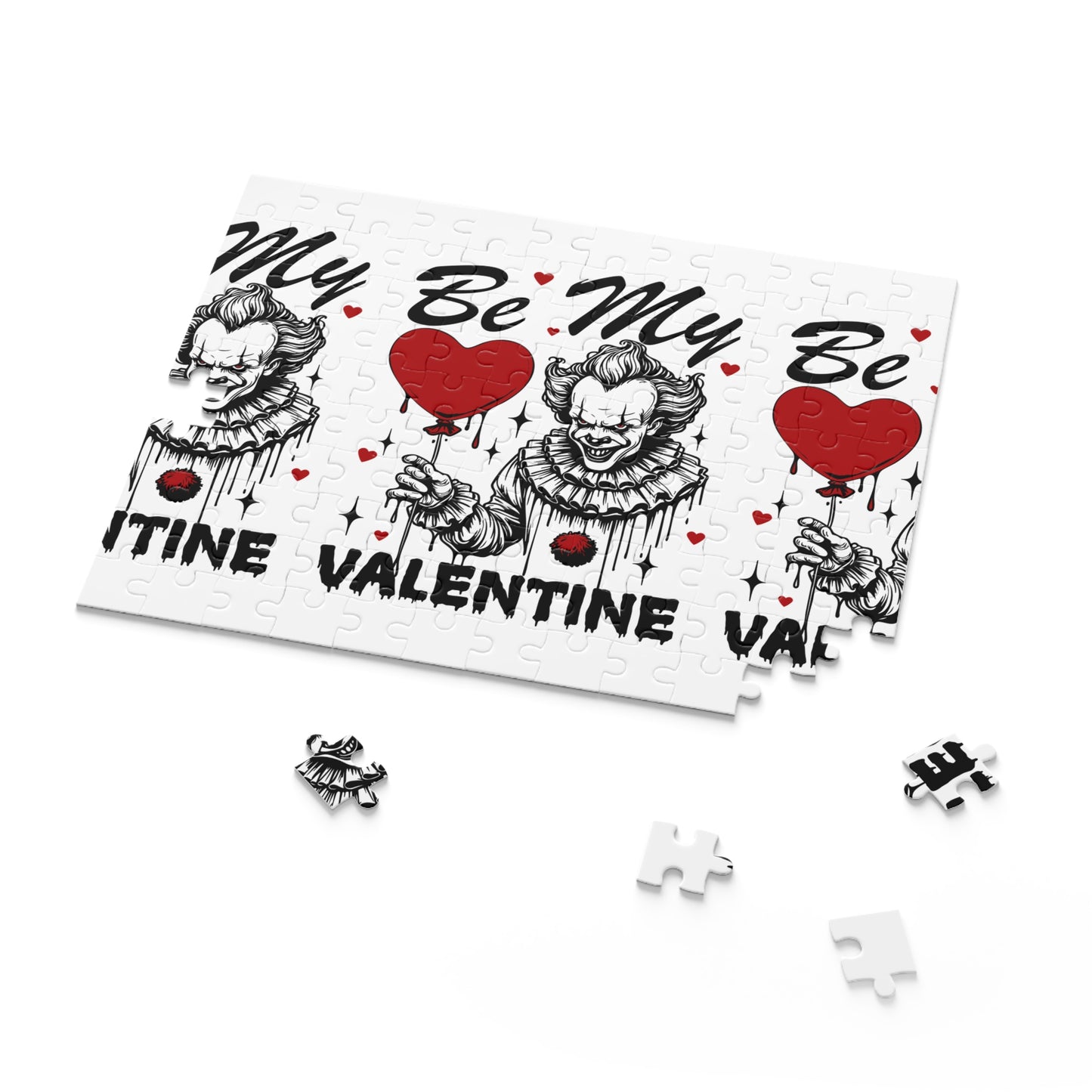Horror Valentine Puzzle — 'Be My Valentine' Clown Heart Jigsaw (120/252/500 pcs)