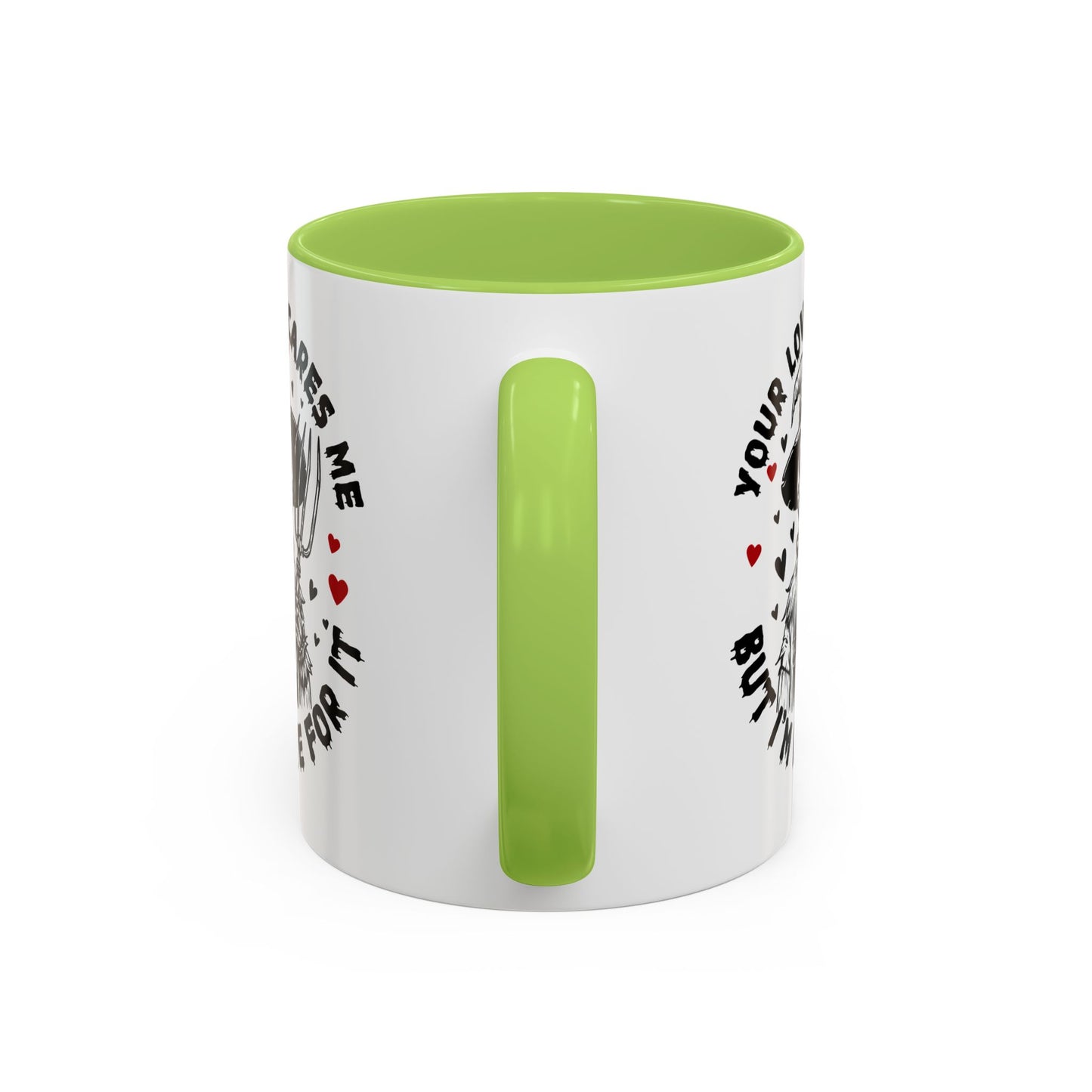 Scarecrow Love Accent Coffee Mug — "Your Love Scares Me But I'm Here For It"