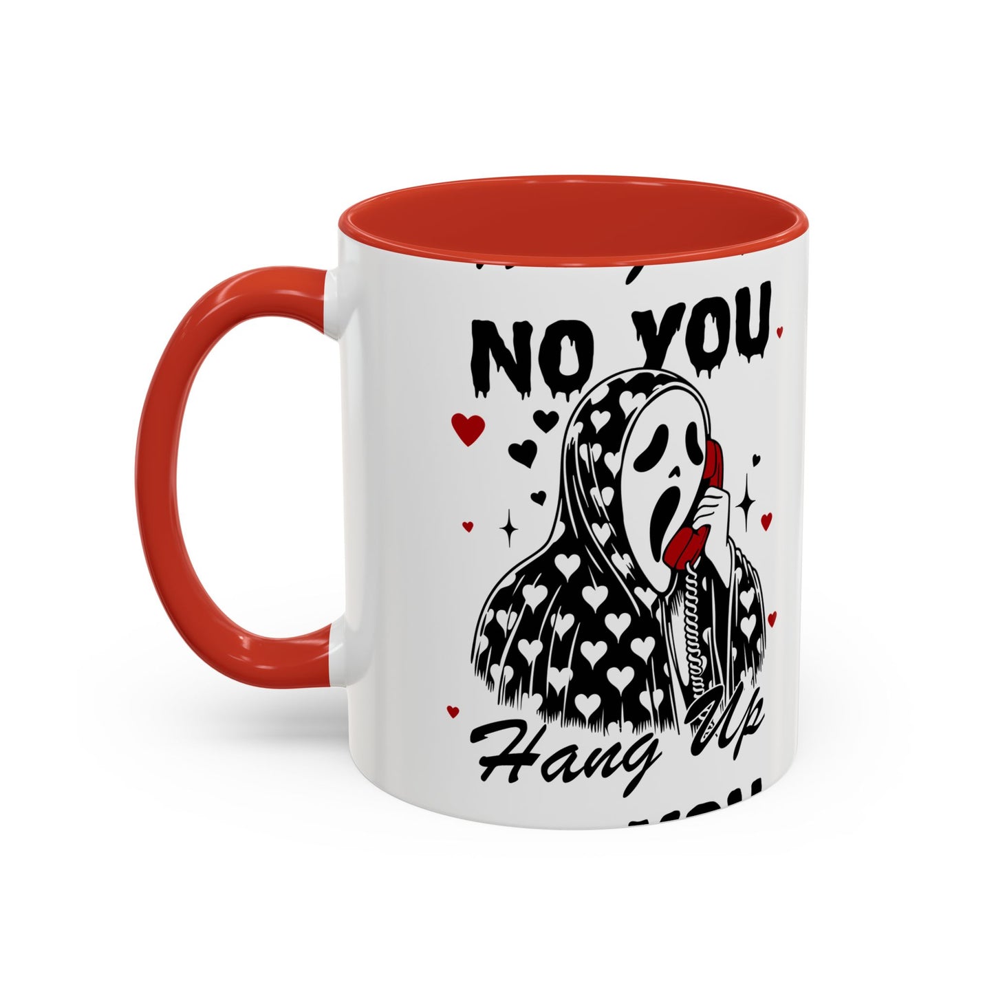 Coffee Mug — "No You Hang Up" Scream Mask Gothic Heart Accent Mug (11/15oz)