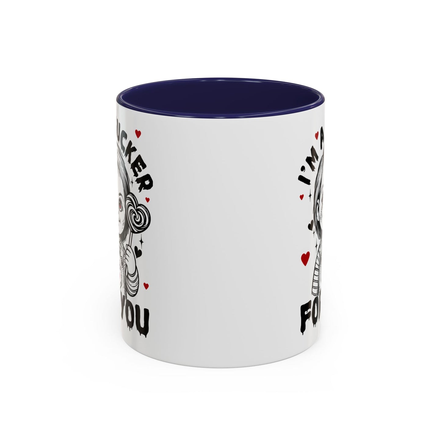 Coffee Mug — "I'm a Sucker For You" Cute Creepy Doll Valentine Accent Mug