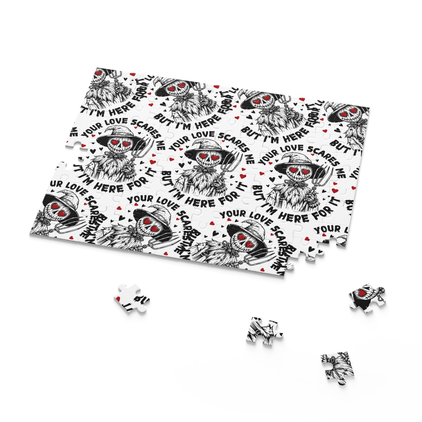 Scarecrow Love Pattern Puzzle — 'Your Love Scares Me But I’m Here For It' (120/252/500 pcs)