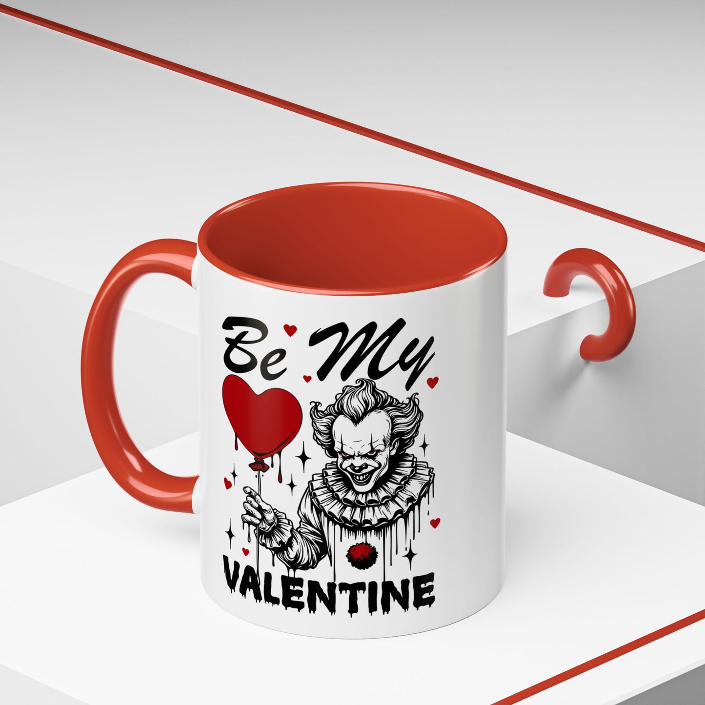 Be My Valentine Horror Mug — Creepy Clown Valentine's Coffee Cup (11/15oz)