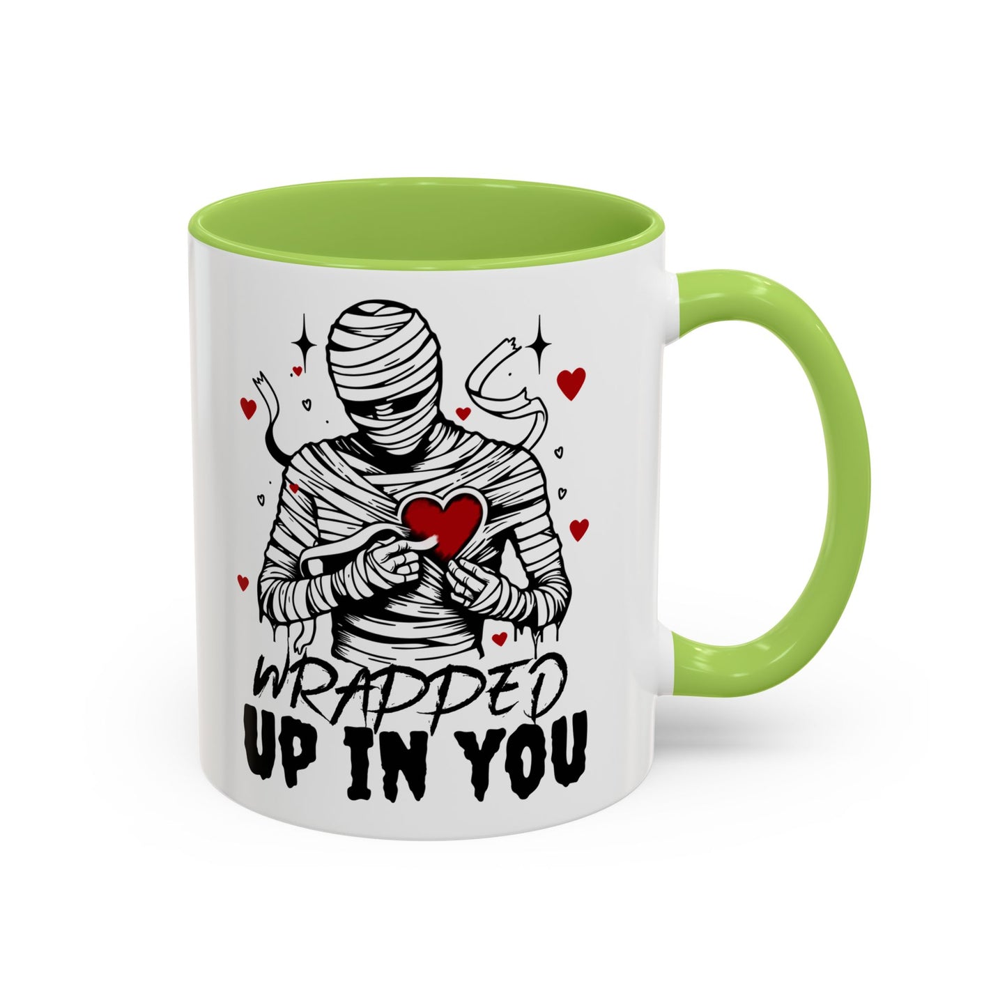 Wrapped Up In You Coffee Mug — Romantic Mummy Heart Accent Mug (11/15oz)