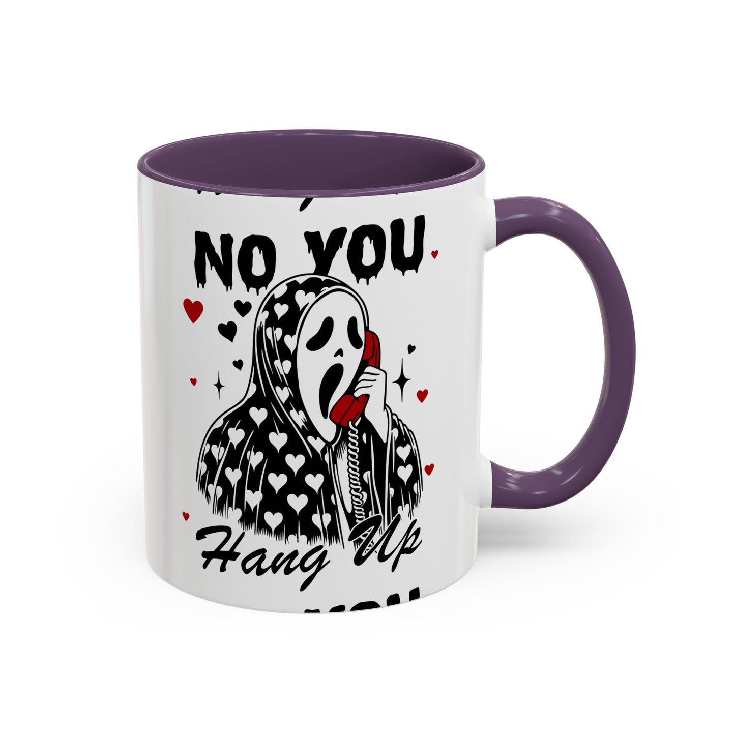 Coffee Mug — "No You Hang Up" Scream Mask Gothic Heart Accent Mug (11/15oz)