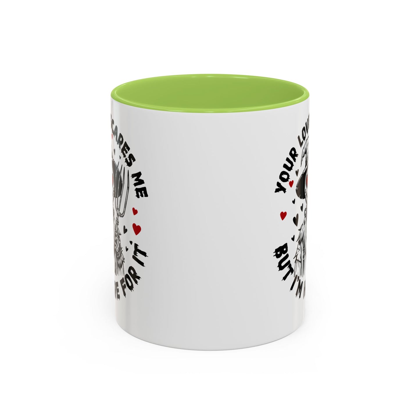 Scarecrow Love Accent Coffee Mug — "Your Love Scares Me But I'm Here For It"