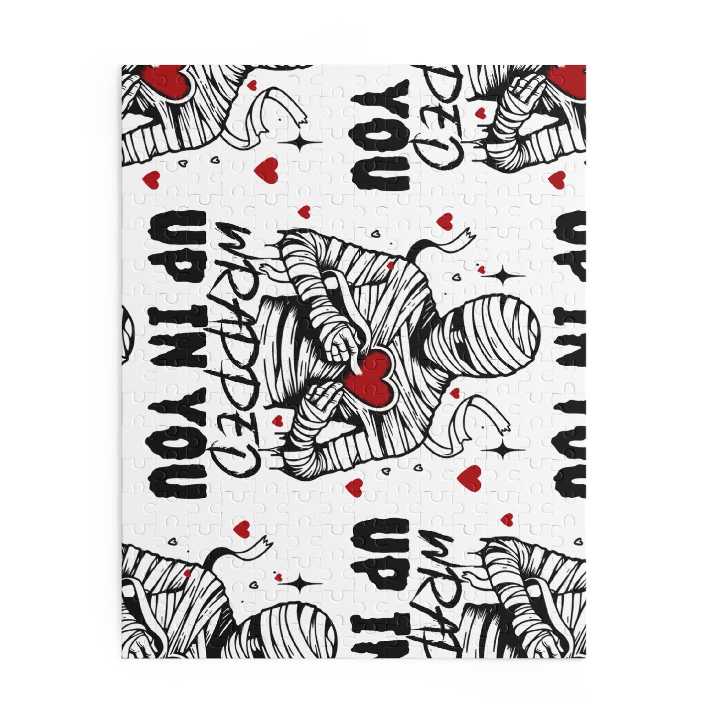 Wrapped Up In You Valentine Puzzle — Romantic Mummy Holding Heart 120/252/500-Piece