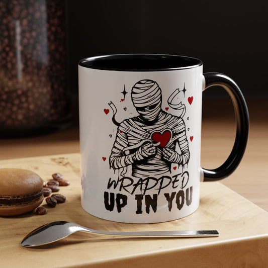Wrapped Up In You Coffee Mug — Romantic Mummy Heart Accent Mug (11/15oz)