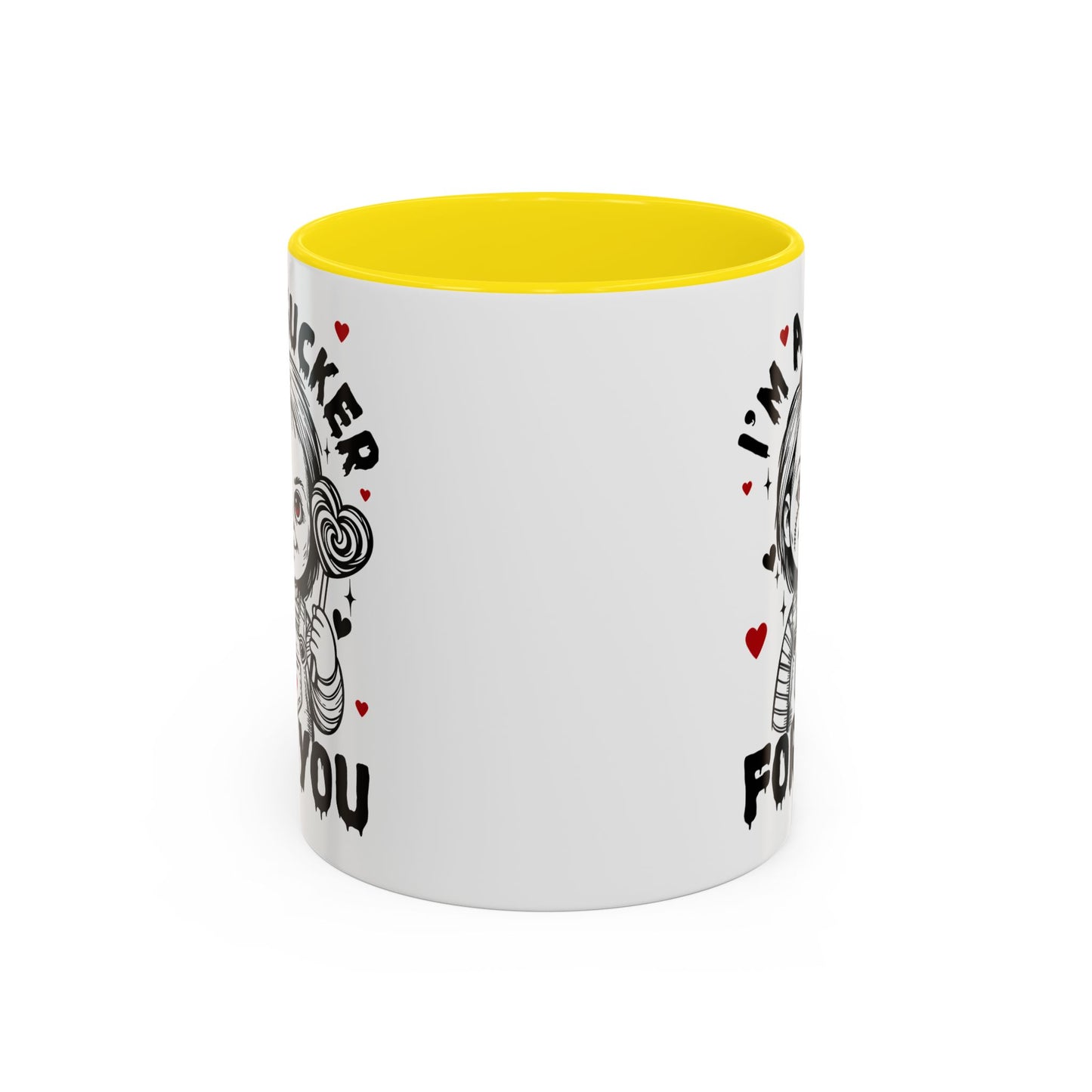 Coffee Mug — "I'm a Sucker For You" Cute Creepy Doll Valentine Accent Mug