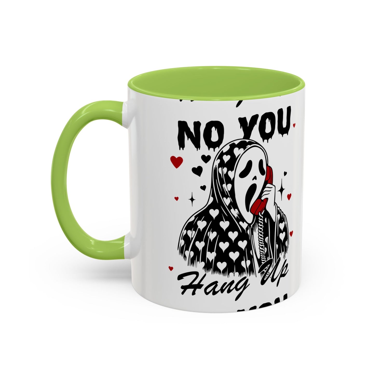 Coffee Mug — "No You Hang Up" Scream Mask Gothic Heart Accent Mug (11/15oz)