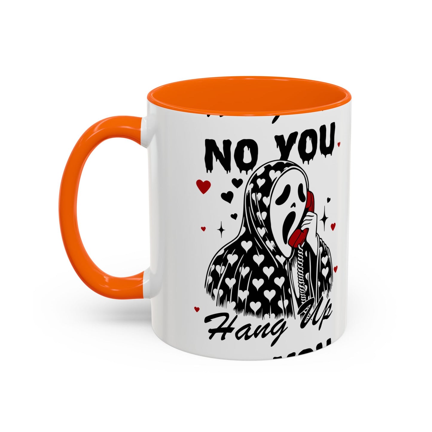 Coffee Mug — "No You Hang Up" Scream Mask Gothic Heart Accent Mug (11/15oz)