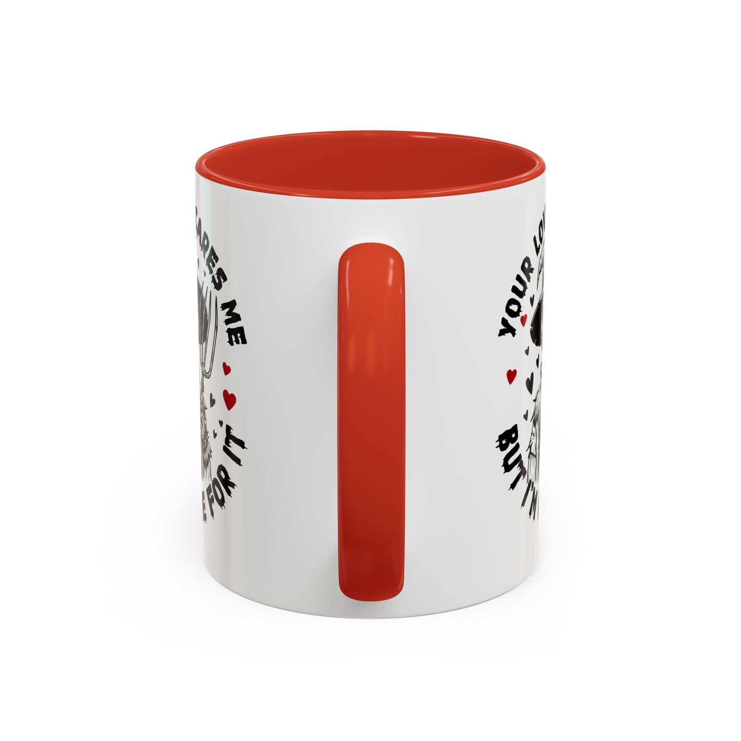 Scarecrow Love Accent Coffee Mug — "Your Love Scares Me But I'm Here For It"