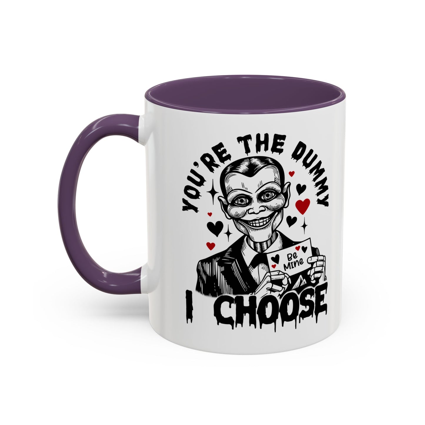 Valentine Ventriloquist Doll Coffee Mug — "You're the Dummy I Choose" Accent Mug