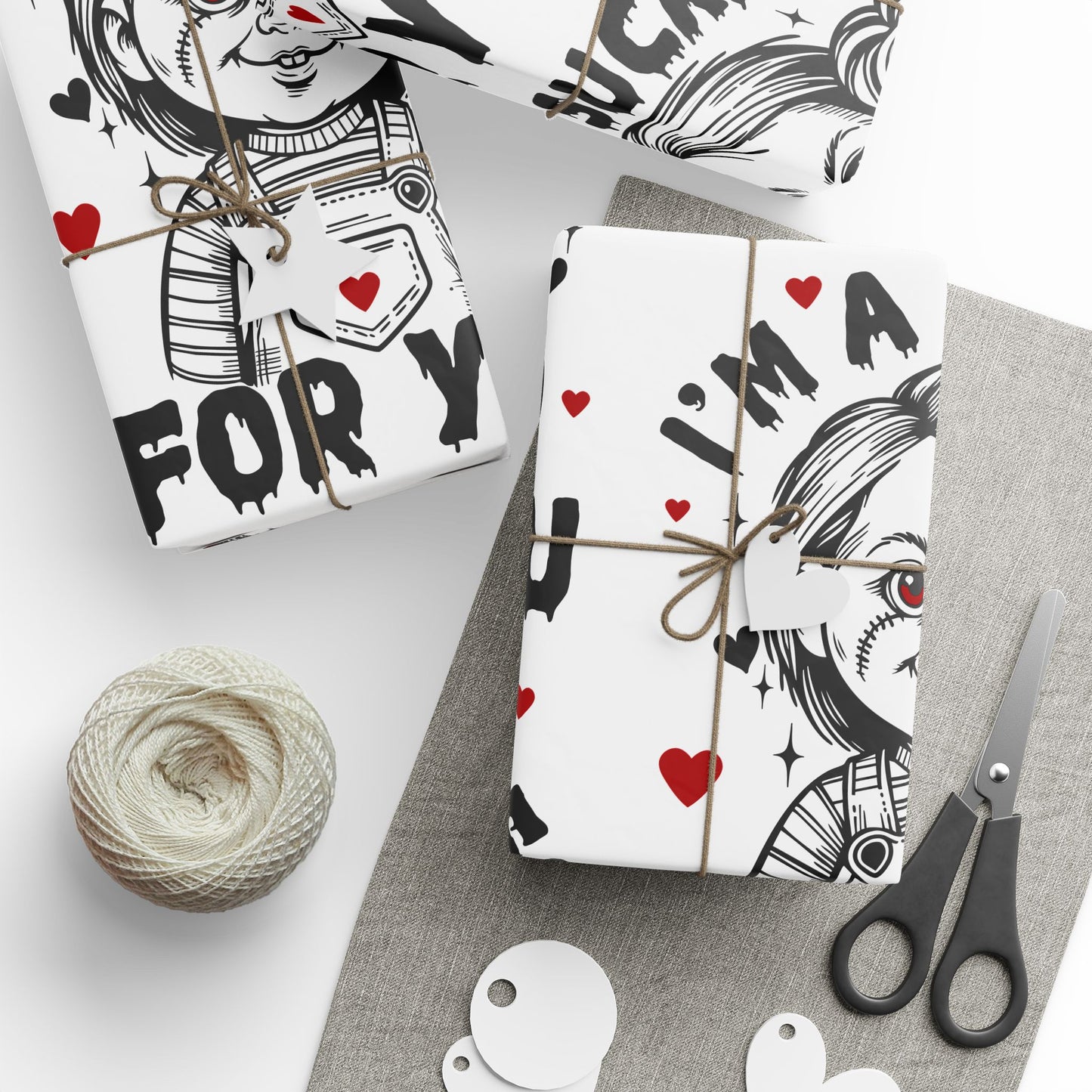Valentine’s ‘I’m A Sucker For You’ Wrapping Paper — Cute Vampire Love Gift Wrap