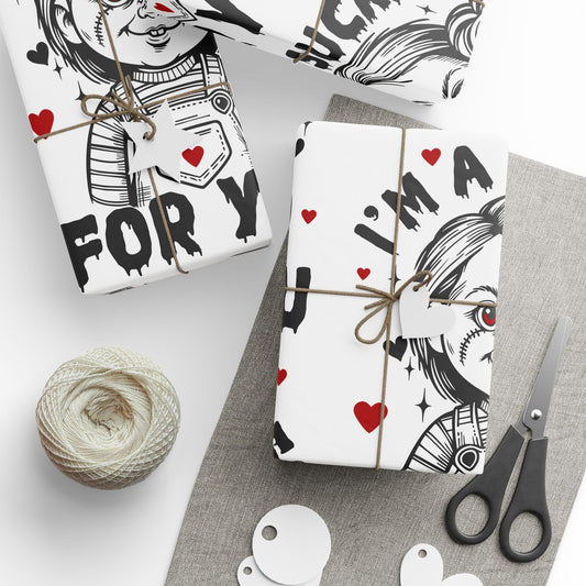 Valentine’s ‘I’m A Sucker For You’ Wrapping Paper — Cute Vampire Love Gift Wrap