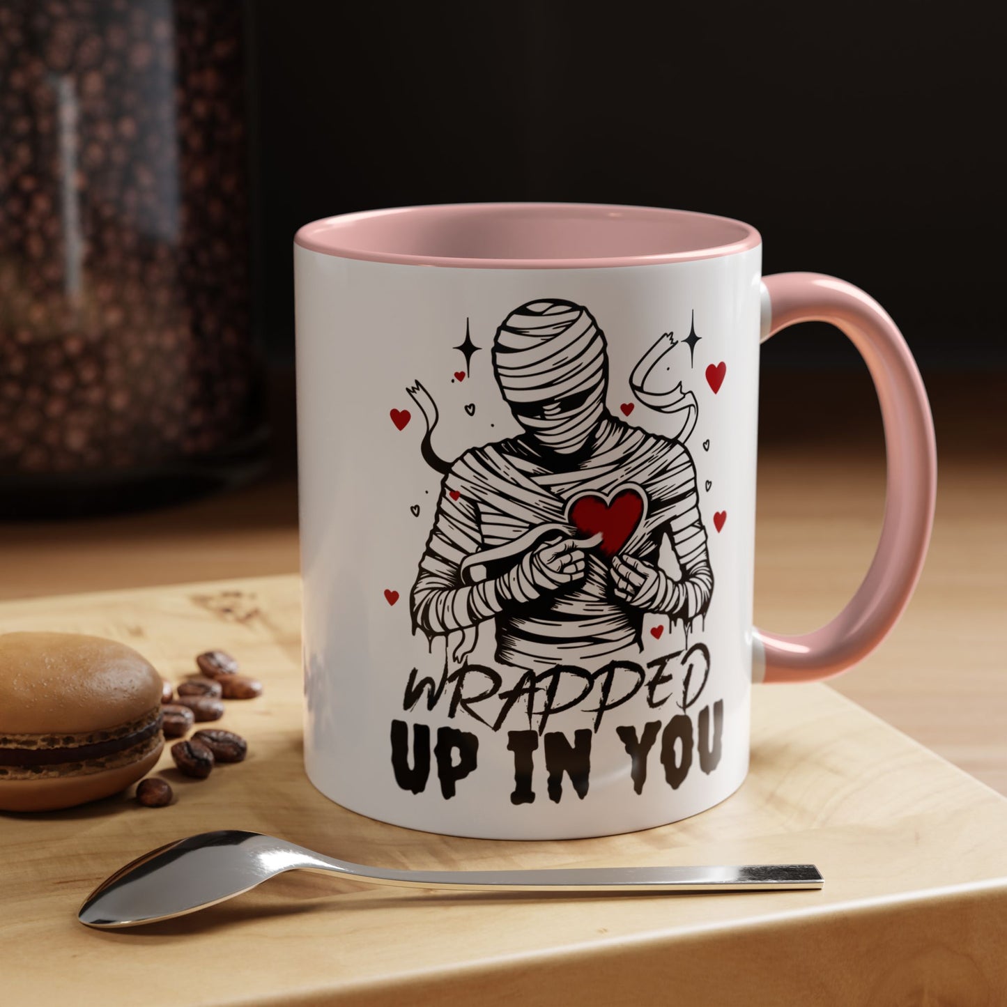 Wrapped Up In You Coffee Mug — Romantic Mummy Heart Accent Mug (11/15oz)