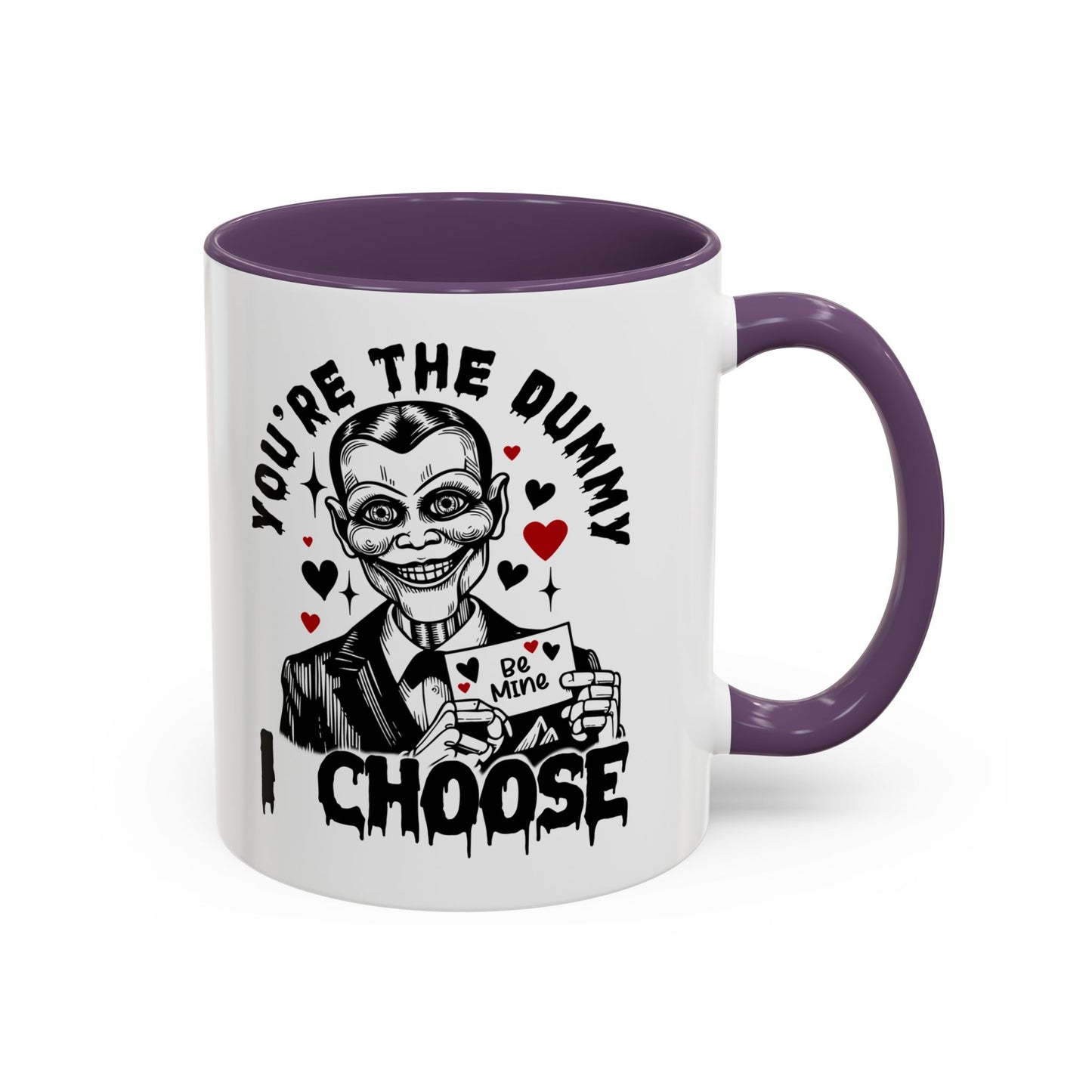 Valentine Ventriloquist Doll Coffee Mug — "You're the Dummy I Choose" Accent Mug