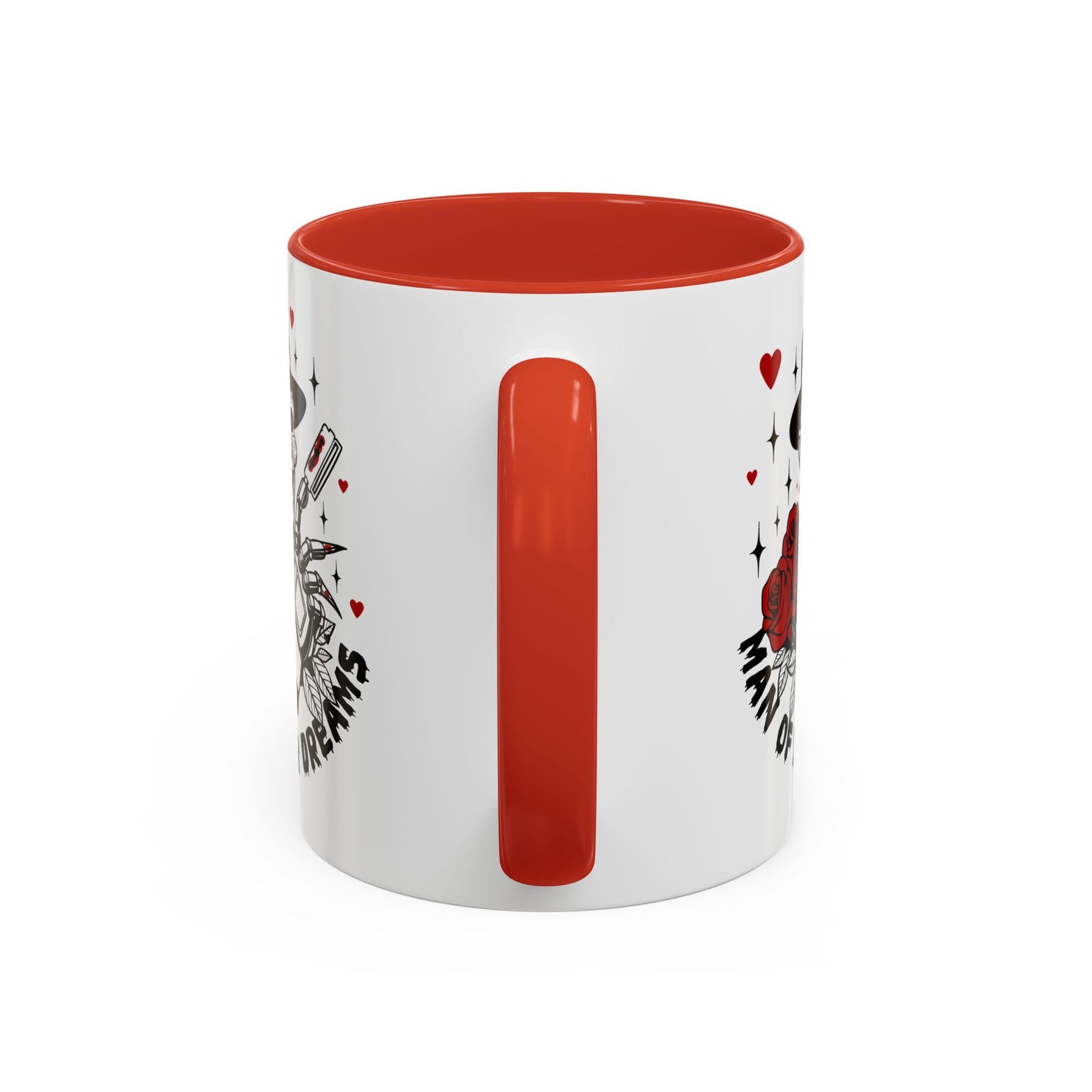 Man of Your Dreams Accent Coffee Mug — Horror Freddy-Inspired Skull with Rose (11/15oz)