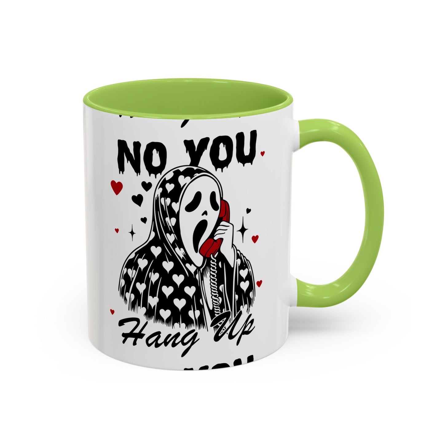 Coffee Mug — "No You Hang Up" Scream Mask Gothic Heart Accent Mug (11/15oz)