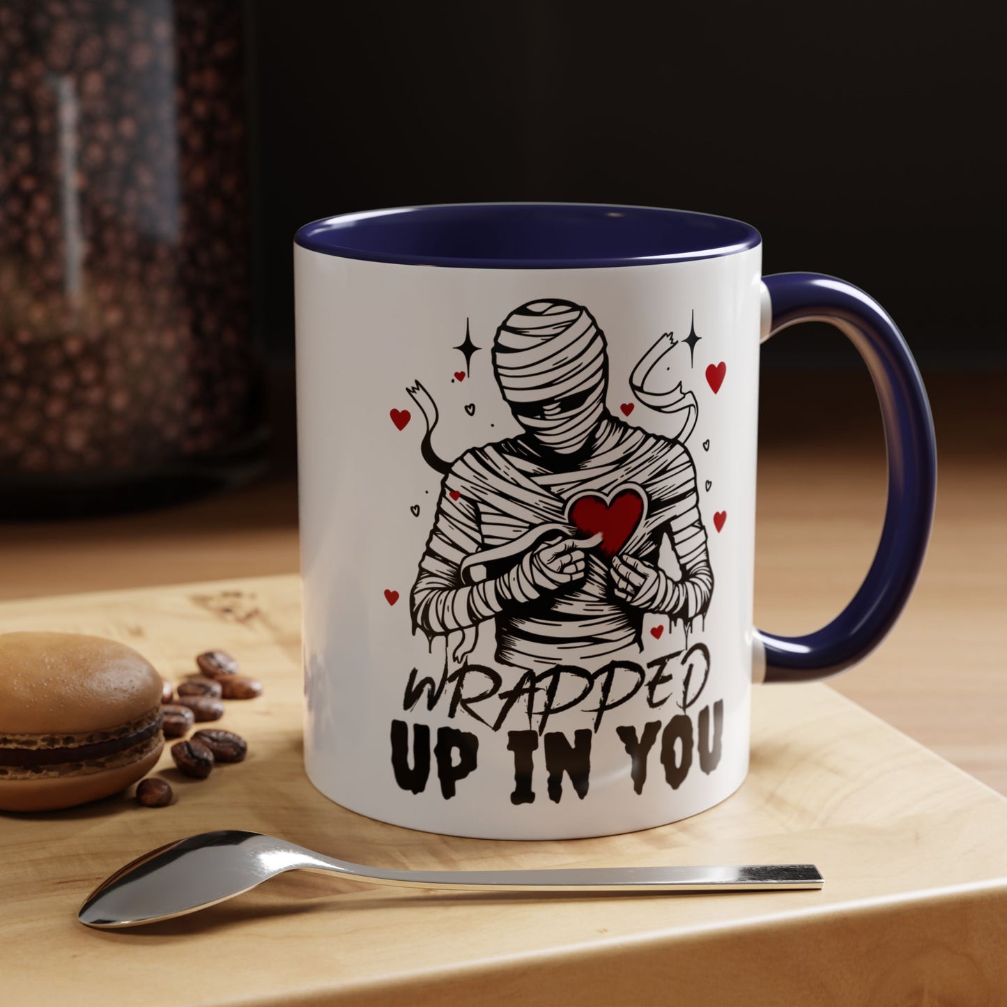 Wrapped Up In You Coffee Mug — Romantic Mummy Heart Accent Mug (11/15oz)